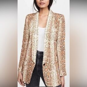 SMYTHE Long Shawl Blazer Desert Snake Print size 6